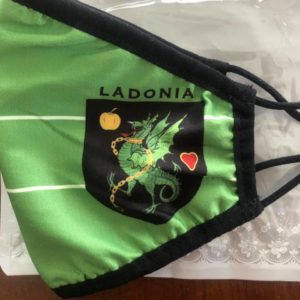 Ladonia Flag Face Mask - Left Side with Coat of Arms